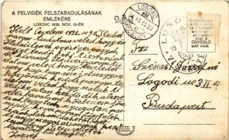 1938 Losonc, Lucenec; bevonulás / entry of the Hungarian troops + "1938 Losonc visszatért"...