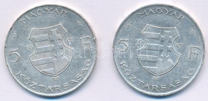 1947. 5Ft Ag "Kossuth" (2x) T:XF,VF
Adamo F8.1