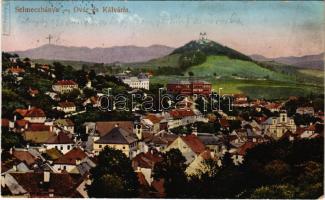 1913 Selmecbánya, Schemnitz, Banská Stiavnica; Óvár és kálvária. Joerges kiadása / castle, calvary (EK)