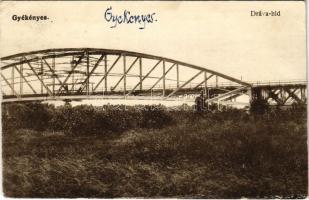 1917 Gyékényes, Dráva híd. Vasúti Levelezőlapárusítás (Rb)