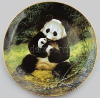 WJ George The Panda. Porclen dísztál, Matricás, jelzett, hibátlan 22 cm
