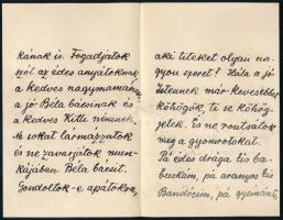 1901 Bp., Gerő Ödön (1863-1939) újságíró, műkritikus, író, szabadkőműves autográf levele gyerekeinek...