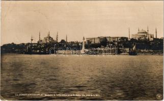 1914 Constantinople, Istanbul; Mosquées du Sultan Ahmed et de Ste Sophie (vue prise de la mer) / mos...