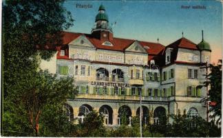 Pöstyén, Piestany; Royal szálloda. Vasúti levelezőlapárusítás 27. sz. 1917. / hotel, spa (EK)