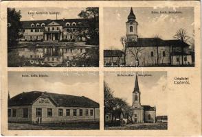 1930 Csór, Római katolikus templom és iskola, Gróf Somssich kastély, Református templom. Szilágyi Arthur műterméből (felületi sérülés / surface damage)
