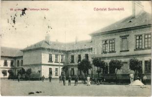 1908 Szolnok, 68. gyalogezred laktanya belseje, K.u.K. katonák (EK)