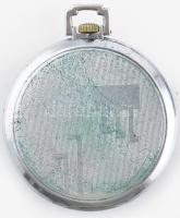 Doxa fém tokos zsebóra. Szép számlappal működő állapotban, tok hátul kacsos, bőr védőtokkal d: 45 mm