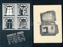 Prutkay Péter (1947-2022) grafikus, 2 db katalógus: Józsefvárosi Galéria, 1974 és Csók Galéria, 1981. Kiadói papírborítóban.