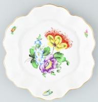 Herend virágmintás tálka, jelzéssel, kis kopottsággal, d: 14 cm