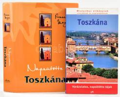 Toszkána. Varázslatos, napsütötte tájak. Winterthur útikönyvek utazóknak és napimádóknak. Bp., 2006, LPI. Kiadói papírkötés. + Frances Mayes: Napsütötte Toszkána, avagy otthon Olaszországban. Ford.: Sümegi Balázs. Bp., 2002, Tericum. Kiadói kartonált papírkötés, kiadói papír védőborítóban, néhány lap kissé foltos.