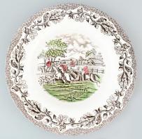 39 darabos Staffordshire Myotts Country Life angol étkészlet, benne 6 krémleves tányér 6 alátéttel, ...