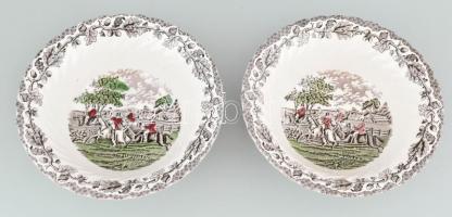 39 darabos Staffordshire Myotts Country Life angol étkészlet, benne 6 krémleves tányér 6 alátéttel, ...