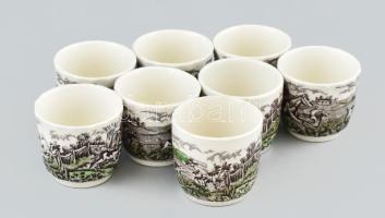 39 darabos Staffordshire Myotts Country Life angol étkészlet, benne 6 krémleves tányér 6 alátéttel, ...