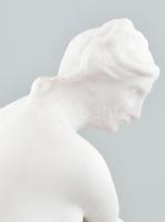 Női akt szobor, biszkvit porcelán, jelzéssel, kis kopottsággal, m: 23,5 cm
