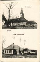 1915 Zsigárd, Zigárd, Zihárec; Református templom, Tímár Ignácné üzlete / Calvinist church, shop (EK)