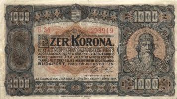 1923. 1000K "Magyar Pénzjegy..." T:III/IV+