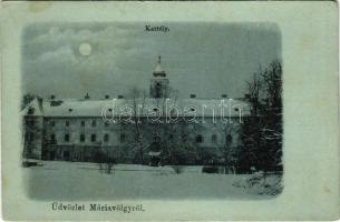 1905 Máriavölgy, Marienthal bei Pressburg, Marianka (Pozsony, Bratislava); kastély télen este / castle at night in winter (EK)
