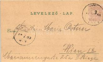 1899 (Vorläufer) Dévény, Theben a. d. Donau, Devín (Pozsony, Bratislava); Ruine mit Arpad / vár, Árp...