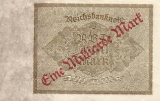 Német Birodalom / Weimari Köztársaság 1922. 1000M piros "Eine Milliard Mark" fny.-sal T:II