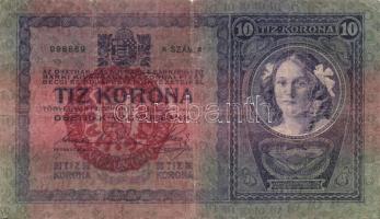 1904. 10K piros "Magyarország" bélyegzővel T:III-/IV+