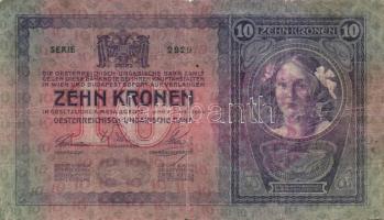 1904. 10K piros "Magyarország" bélyegzővel T:III-/IV+