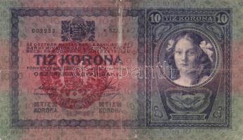 1904. 10K + 10K piros "Magyarország" bélyegzővel T:IV