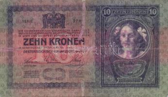 1904. 10K + 10K piros "Magyarország" bélyegzővel T:IV