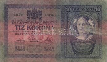 1904. 10K + 10K piros "Magyarország" bélyegzővel T:IV