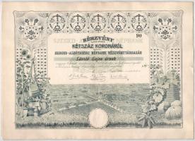 Szeged 1906. Szeged-Alsótanyai Népbank Részvénytársaság részvénye 200K-ról szárazpecséttel, szelvényekkel T:XF