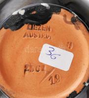 Liezen Austria kerámia váza, virág díszítménnyel, jelzéssel, kopással, m: 20 cm