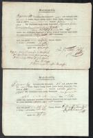 cca 1834-1835 Kolozsvári konvent befizetések igazolásai, rajtuk számos aláírással, közte érdekes nev...