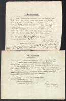 cca 1834-1835 Kolozsvári konvent befizetések igazolásai, rajtuk számos aláírással, közte érdekes nev...