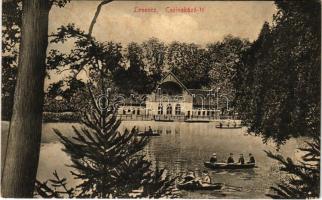 1917 Losonc, Lucenec; Csolnakázó tó. Greiner Simon kiadása / lake, boats (fl)