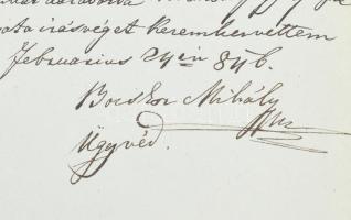 1846 Bochkor Mihály kolozsvári ügyvéd autográf igazolása