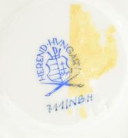 Herendi piros virágmintás csésze és alj. Kézzel festett, jelzett, minimális kopással, d: 6,5 - 11,5 ...