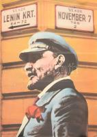 Lenin körút, szocialista plakát, gyűrődésekkel, 65×47 cm