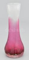cca 1920-1930 Bohemia színátmenetes váza, jelzés nélkül, kis kopással, m: 20,5 cm