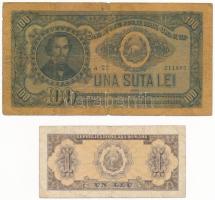 Románia 1952. 1L + 100L T:VG Romania1952. 1 Leu + 100 Lei C:VG