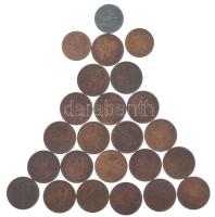 Ausztria 1893-1915. 2h bronz (21xklf) + 1893-1916. 1h bronz (2xklf) + 1947. 1gr Zn T:AU-F
Austria 1...