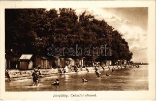 1936 Révfülöp, Császtai strand, fürdőkabinok a Balaton parton (EK) + "BALATONRENDES POSTAÜGYN."