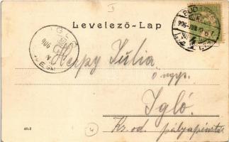 1906 Budapest II. Hűvösvölgy, Wippner vendéglője a remetéhez a Mária Remetei úton, magyar zászló (EB...