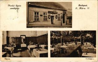 1939 Budapest II. Rózsadomb, Nardai Gyula vendéglője, étterem belső, kerthelyiség. Kút utca 13. (EK)