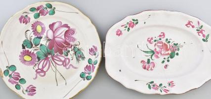 cca 18-19. sz 9 darabos korabeli majolika gyűjtemény, kopottak, közte jelzéssel, kínálók, tároló, tá...