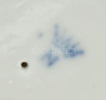 Rudolstadt német lány papagájjal, kézzel festett, ragasztott, jelzéssel, m: 14 cm