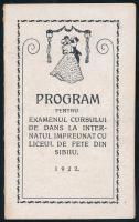1922 Sibiu (Nagyszeben), Táncrend