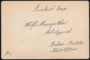 1902 Andrássy út fotó, hátoldalán: levelezőlap fotóval Magyar Automata KRT benyomott jelzéssel