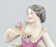 Alt Wien jelzéssel: balerina, kézzel festett, sérülésekkel, m: 26,5 cm