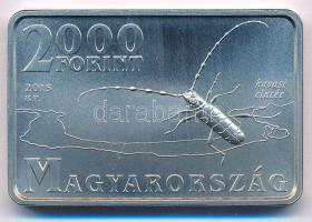 2015. 2.000Ft Ag "Duna-Ipoly Nemzeti Park / Havasi cincér" tanúsítvánnyal, színes MNB tájé...