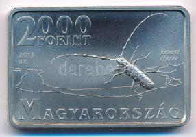 2015. 2.000Ft Ag "Duna-Ipoly Nemzeti Park / Havasi cincér" tanúsítvánnyal, színes MNB tájé...