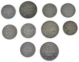 Német Birodalom 1921-1922. 50pf Al (2xklf) + 1922. 3M Al (2xklf) + 1923. 200M Al (4xklf) + 1923A 500...
